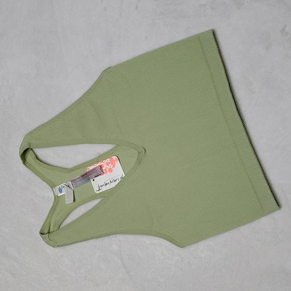 FP Movement Free Throw Crop Tank Top Brushed Pistachio Small Ribbed Racerback S - Picture 3 of 13